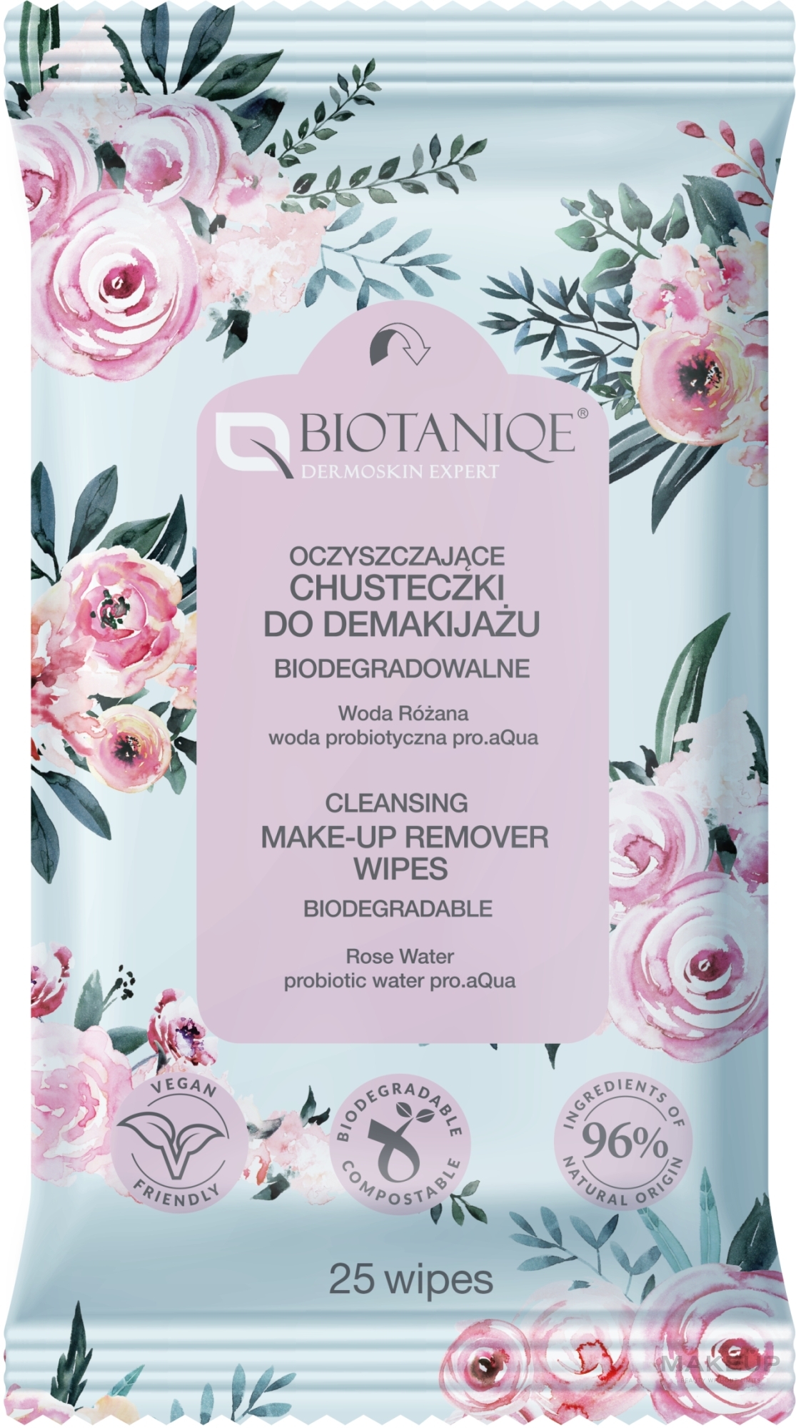 Cleansing Makeup Remover Wipes, 25 pcs. - Biotanique Cleansing Make-up Remover Wipes — photo 25 ЊВ.