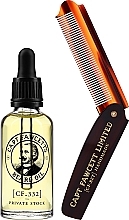 Set - Captain Fawcett Beard Oil & Foldable Beard Comb Gift Set (beard/oil/50ml + comm/1pcs) — photo N4