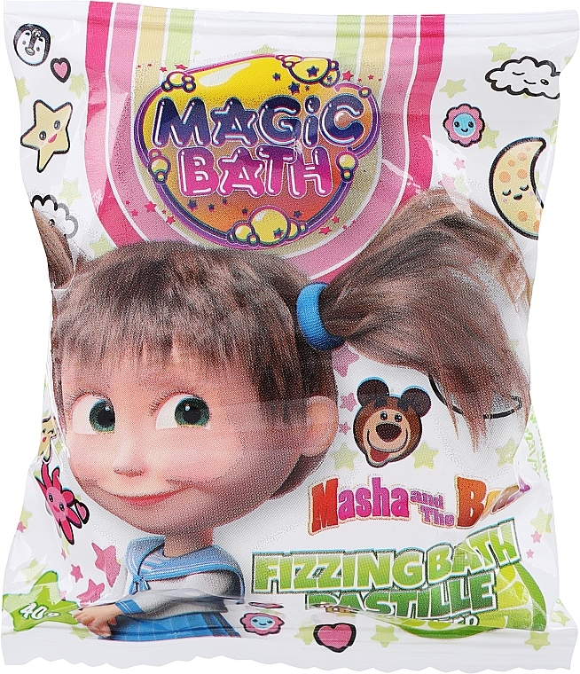 Effervescent Bath Tablet, lime - EP Line Magic Bath Masha And The Bear — photo N1