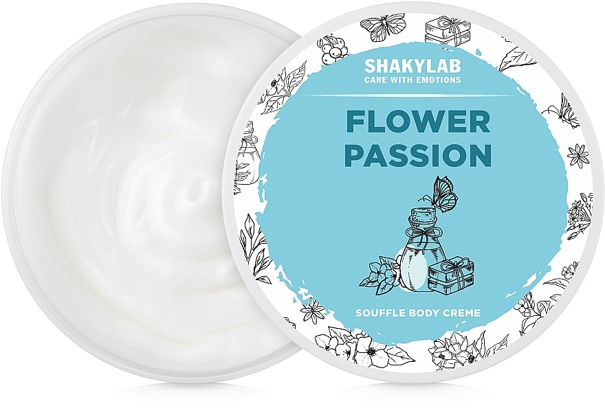 Body Cream Souflee "Flower Passion" - SHAKYLAB Natural Body Cream Flower Passion — photo N1