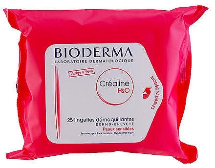 Makeup Remover Wet Wipes - Bioderma Crealine H2O Dermatological Wipes Sensitive — photo N10