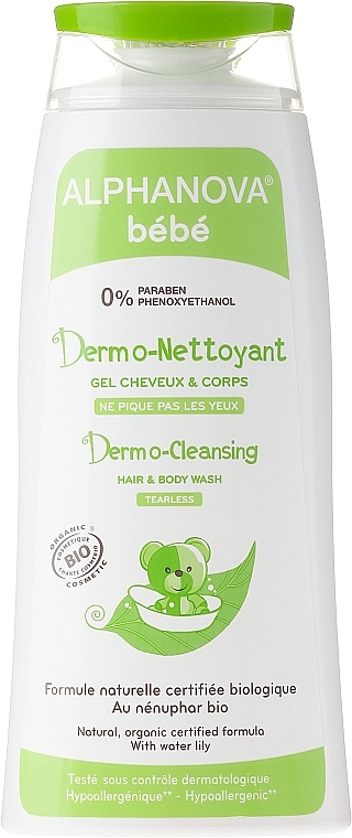 Cleansing Hair and Body Gel - Alphanova Bebe Dermo-cleansing Hair&Body Wash — photo N1