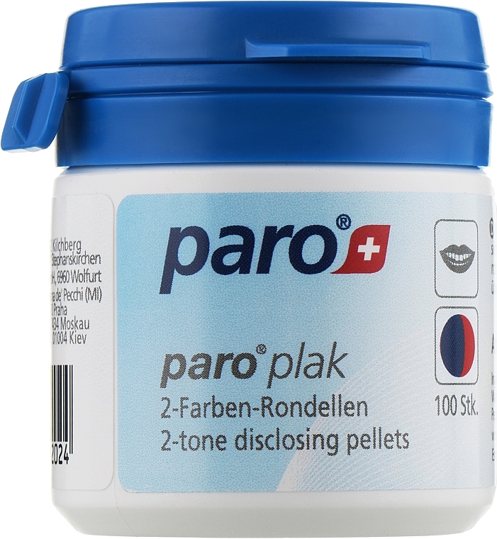 Two-Color Plaque Indicator Pads, 100pcs - Paro Swiss Plak2 Tone Disclosing Pellets — photo N1