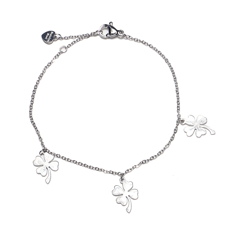 Women Bracelet, clover leaves, silver - Lolita Accessories — photo N1