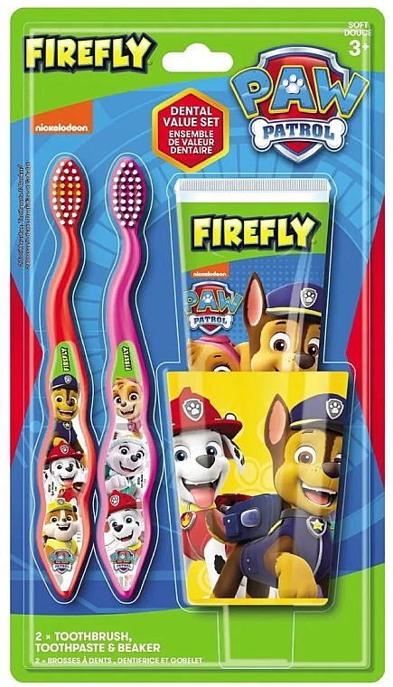 Set - Firefly Paw Patrol Set (tooth/brush/2psc + tooth/paste/75ml + cup/1pcs) — photo N1