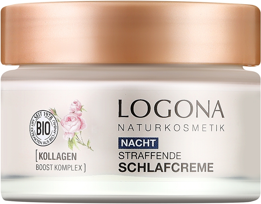 Night Cream for Normal & Dry Skin - Logona Bio Moisture Lift Rose Firming Night Cream — photo N1