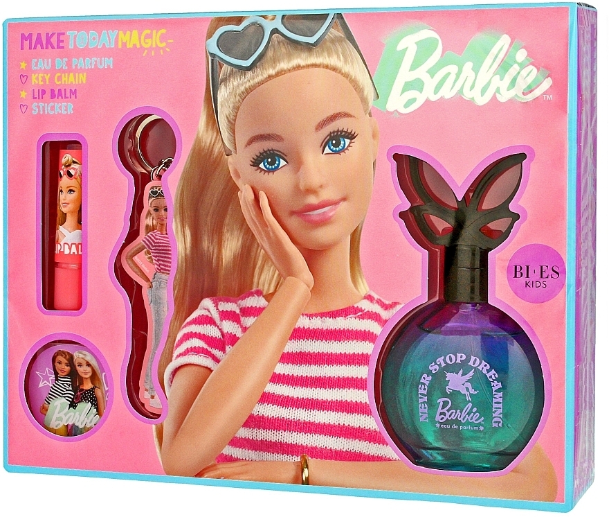 Bi-es Barbie Make Today Magic - Set (edp/50ml + lip/balm/1pcs + keychain/1pc) — photo N4