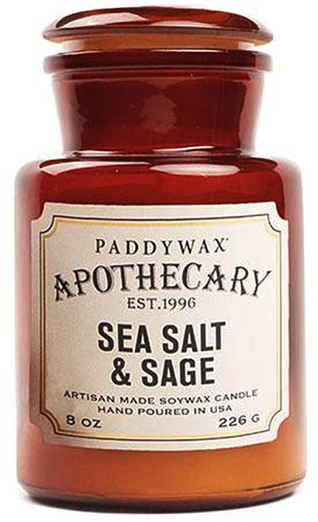 Scented Candle in Jar - Paddywax Apothecary Artisan Made Soywax Candle Sea Salt & Sage — photo N2