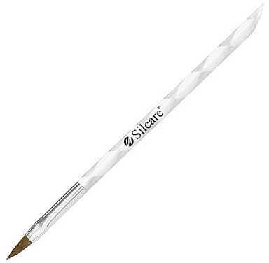 Spiral Acrylic Brush #6, white - Silcare Brush For Acrylic — photo N1