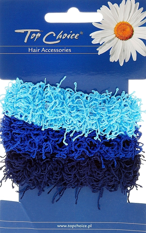 Elastic Hair Bands, dark blue, 3 pcs - Top Choice — photo N1