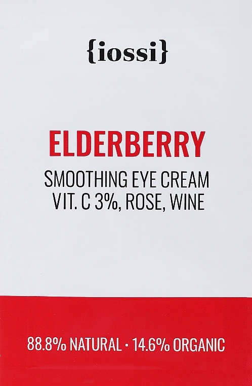 GIFT! Smoothing Eye Cream - Iossi Elderberry Smoothing Eye Cream 3% Vitamin C, Rose, Wine (sample) — photo N1