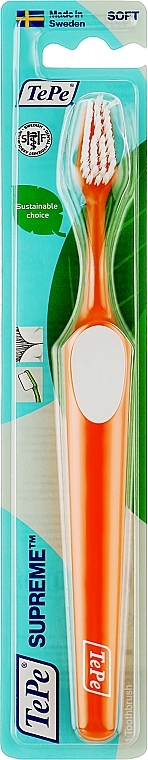 Soft Toothbrush, orange - TePe Supreme Toothbrush Soft — photo N1