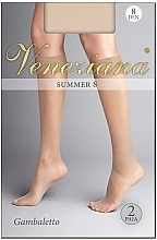 Fragrances, Perfumes, Cosmetics Women Knee Socks "Summer", 8 Den, sabbia - Veneziana