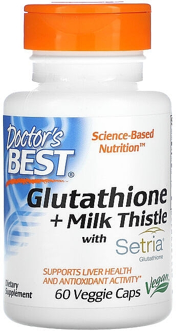 Glutathione + Milk Thistle Dietary Supplement, 60 Caps - Doctor's Best Glutathione+ Milk Thistle — photo N1