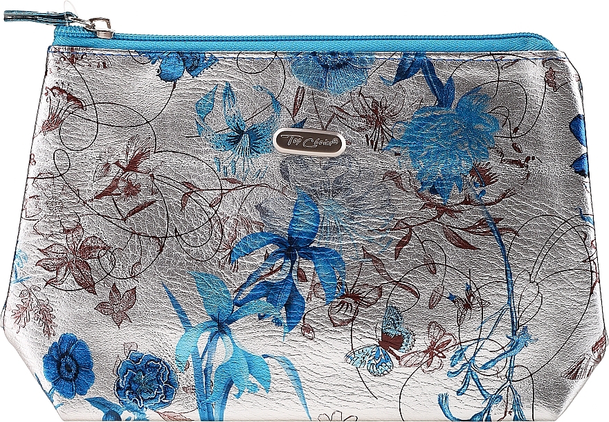 Makeup Bag "Silver Meadow", 94309, blue flower - Top Choice — photo N1