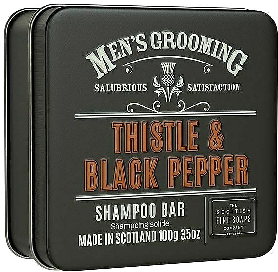 Hair Shampoo "Thistle & Black Pepper" - Scottish Fine Soaps Mens Grooming Thistle & Black Pepper Shampoo Bar — photo N3