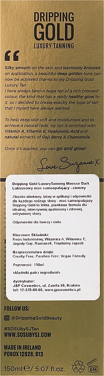 Self-Tanning Body Mousse - Sosu by SJ Dripping Gold Luxury Tanning Mousse — photo N3