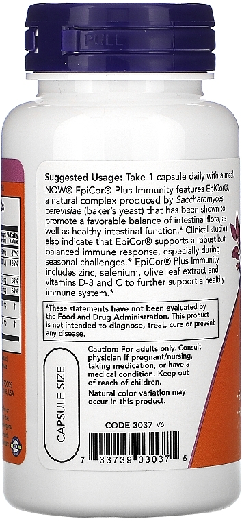 Capsules "EpiCor Plus Immunity" - Now Foods EpiCor Plus Immunity — photo N6
