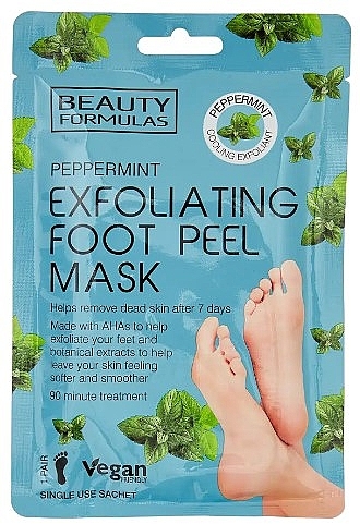 Peppermint Exfoliating Foot Mask - Beauty Formulas Peppermint Exfoliating Foot Peel Mask — photo N1