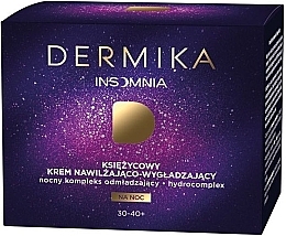 Fragrances, Perfumes, Cosmetics Smoothing Night Face Cream 30-40+ - Dermika Insomnia Moonlight Smoothing Hydrocream