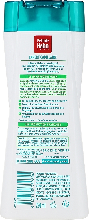 Anti-Dandruff Shampoo for All Hair Types - Eugene Perma Petrole Shampooing Expert Antipelliculaire Fresh — photo N10