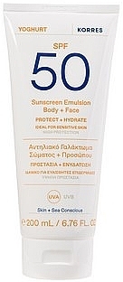 Face & Body Emulsion - Korres Yoghurt Sunscreen Emulsion Body+Face SPF 50 — photo N1