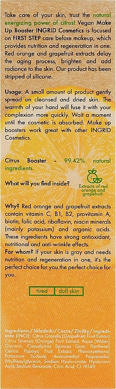 Energizing Face Booster - Ingrid Cosmetics Make Up Booster Energising Citrus — photo N3