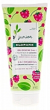 Kids Body & Hair Shower Gel - Klorane Junior 2in1 Shower Gel Body & Hair Raspberry — photo N4