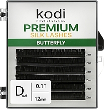 Fragrances, Perfumes, Cosmetics Butterfly Green D 0.10 False Eyelashes (6 rows: 12 mm) - Kodi Professional