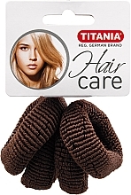 Large Hair Ties, 4 pcs, brown - Titania — photo N2