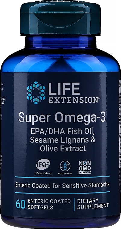 Omega-3 Dietary Supplement - Life Extension Super Omega-3 Enteric Coated Softgels — photo N1