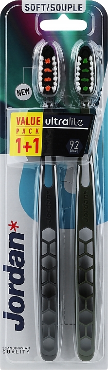 Soft Toothbrush Set, black + olive - Jordan Ultralite Soft Toothbrush — photo N3
