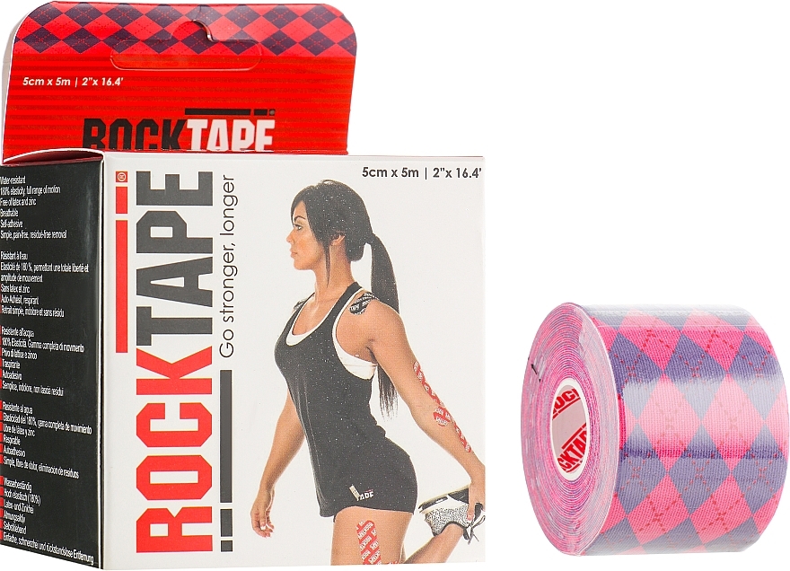 Kinesio Tape "Pink Argyle" - RockTape Design — photo N9