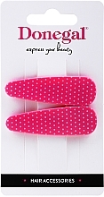 Fragrances, Perfumes, Cosmetics Hair Clips, 2 pcs, crimson with polka dots - Donegal