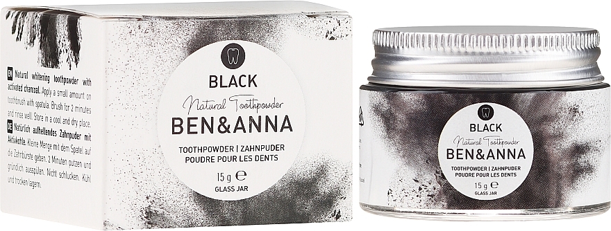 Toothpowder with Activated Charcoal - Ben & Anna Activated Charcoal Toothpowder Black — photo N1