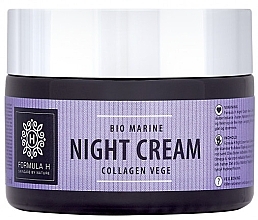 Fragrances, Perfumes, Cosmetics Night Face Cream - Formula H Bio Marine Collagen Vege Night Cream