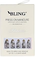 Stiletto False Nails, smoky - Bling Press On Manicure — photo N1