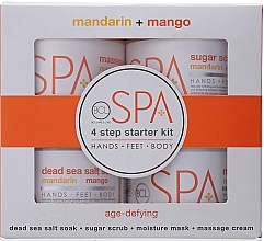 Fragrances, Perfumes, Cosmetics Set - BCL SPA 4 Step Starter Kit Mandarin Mango (scr/454g + salt/454g + mask/473ml + cr/473ml)