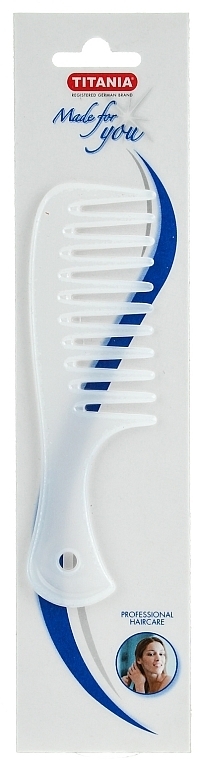 Comb with Handle 14.5 cm, white - Titania — photo N1