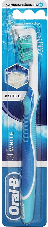 Toothbrush Medium 40, "Whitening", dark blue - Oral-B 3D White — photo N1