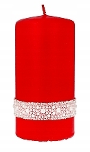 Fragrances, Perfumes, Cosmetics Decorative Candle 7x14 cm, red - Artman Crystal Pearl