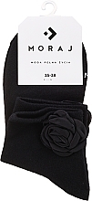 Fragrances, Perfumes, Cosmetics Women's Socks with Flower 'Glamor', black - Moraj