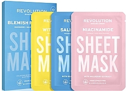Set - Revolution Skincare Blemish Prone Skin Biodegradable Sheet Mask (3 x f/mask) — photo N2