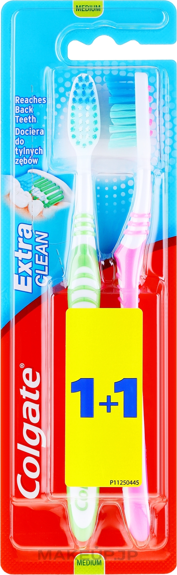 Toothbrush "Extra Clean", medium, pink + green - Colgate Extra Clean Medium — photo 2 szt.