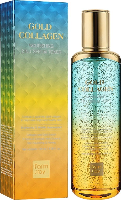 Collagen & Gold Toner Serum - FarmStay Gold Collagen Nourishing 2 In 1 Serum Toner — photo N20