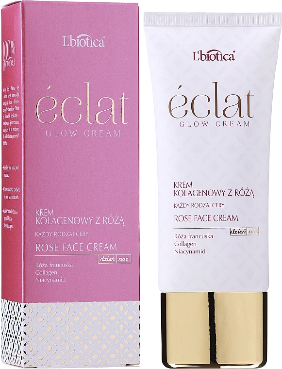 Collagen & French Rose Face Cream - L'biotica Eclat Glow Cream — photo N3