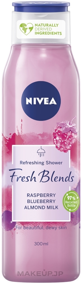 Refreshing Shower Gel - Nivea Fresh Blends Refreshing Shower Raspberry Blueberry Almond Milk — photo 300 ml