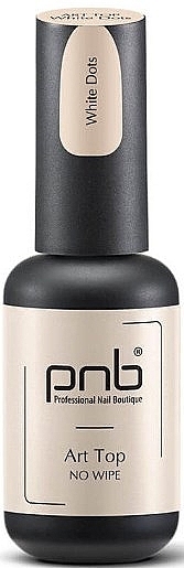 No Wipe Top Coat - PNB Art Top White Dots No Whipe — photo N1