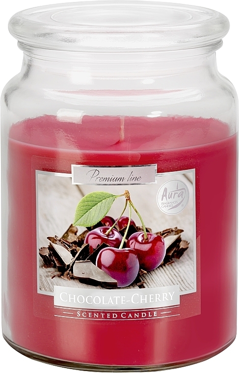 Premium Scented Candle in Jar 'Chocolate & Cherry' - Bispol Premium Line Scented Candle Chocolate Cherry — photo N1