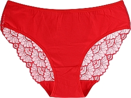 Women Cotton Bikini with Lace, red - Moraj — photo N1